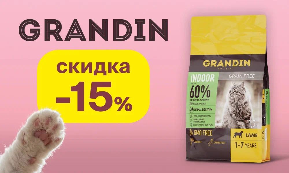 ✨ Скидка 15% на сухой корм Grandin ✨